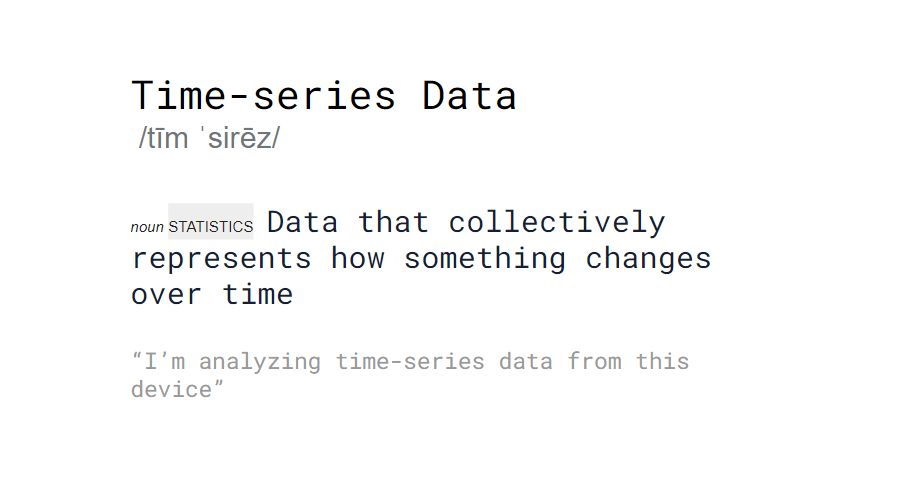 "Webster Dictionary"-style time-series definition