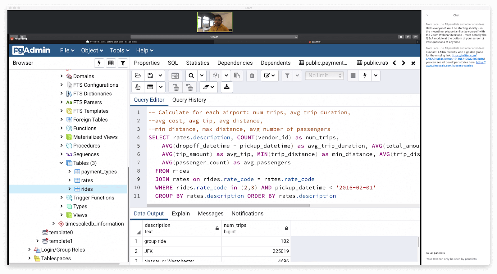 Screenshot of SQL queries