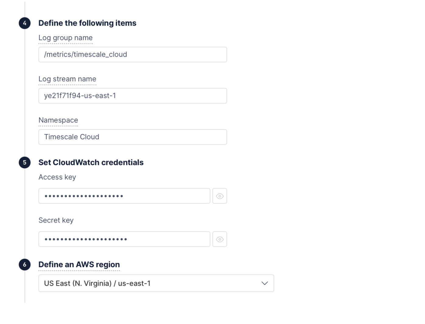 The menu for configuring the Cloud exporter