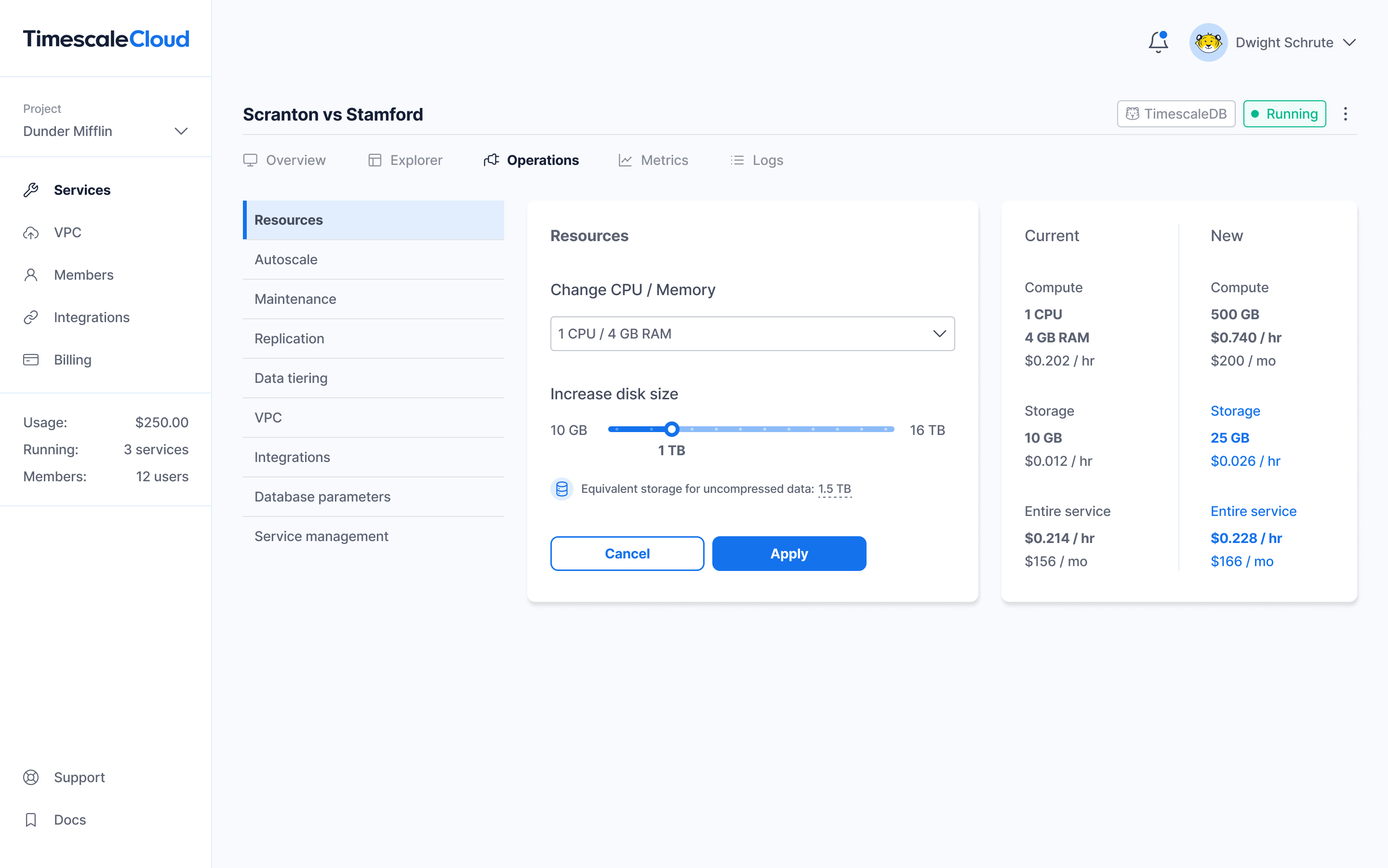 The Resources page of the new Timescale Cloud UI—built for a better developer experience