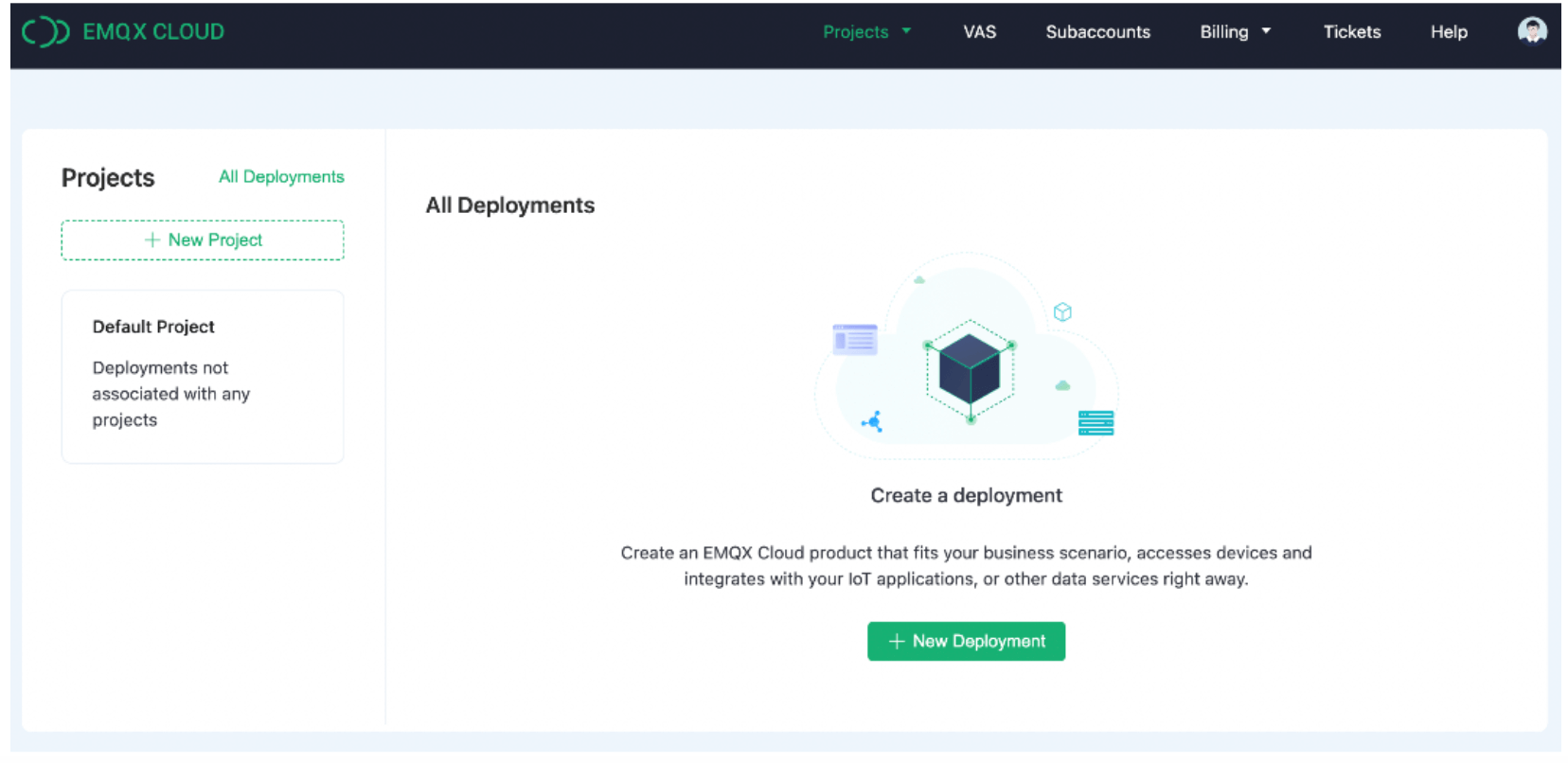 Integrating EMQX Cloud and Timescale: EMQX deployment page