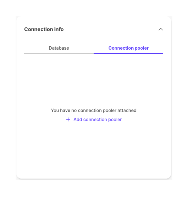 Adding or removing a connection pooler in the Timescale console using the "Connection info" tab